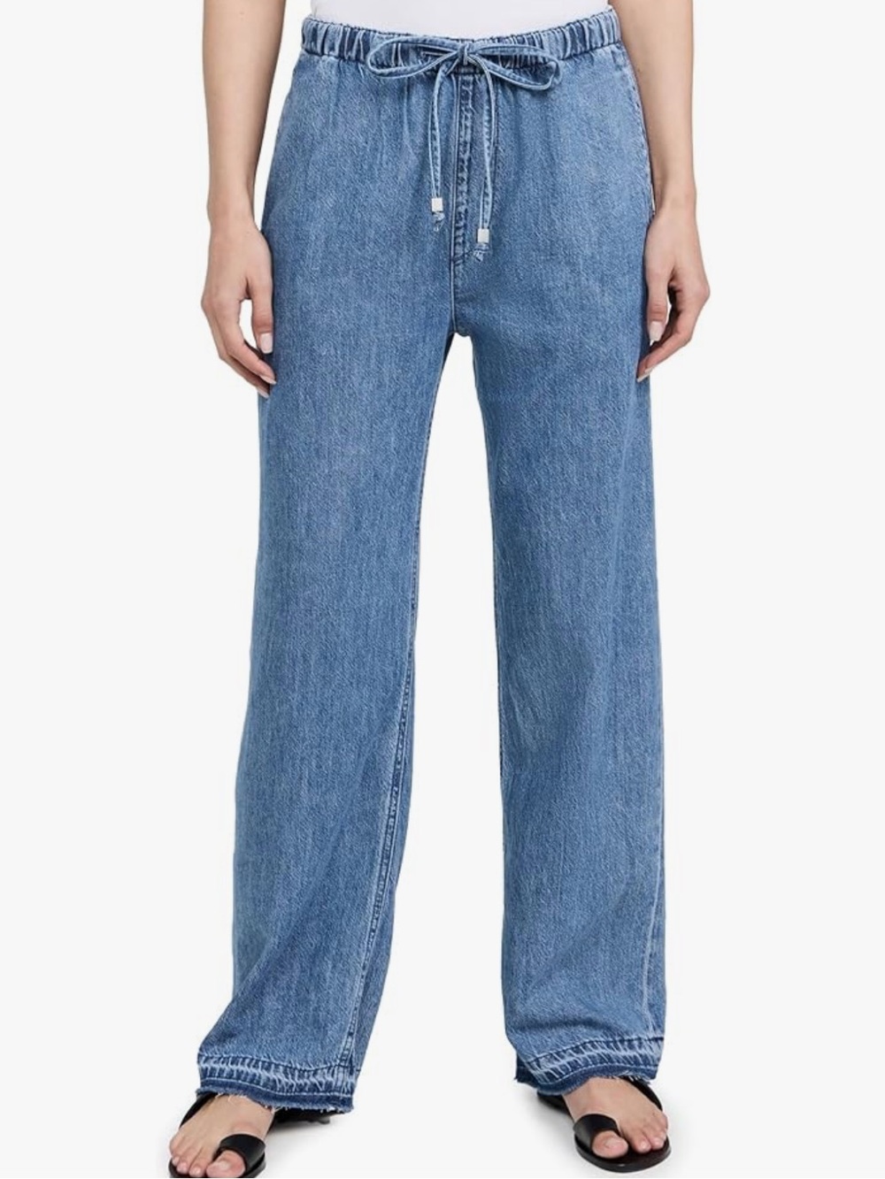 rag & bone Blue Wide-Leg Drawstring Jeans - Picture 3 of 3